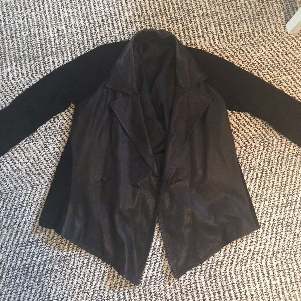Black Suede And Leather Jacket L like all saints